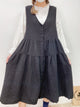 2210106 JP V-Neck Baby Cotton Tiered Dress - Black
