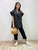 2108117 KR Ruffle Sleeves Vest Coat - Black