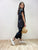 2108117 KR Ruffle Sleeves Vest Coat - Black