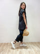 2108117 KR Ruffle Sleeves Vest Coat - Black