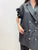 2108117 KR Ruffle Sleeves Vest Coat - Black