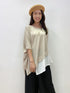 2108016 BOU Cotton Linen Patchwork Top - Beige