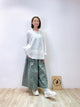 2209026 JP Ruffle Collar Eyelet Poplin Top - White