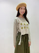 2108131 KR Side Tied Crochet Vest - Beige