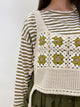 2108131 KR Side Tied Crochet Vest - Beige