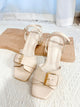 2204140 KR Buckle Strap Heeled  Sandals