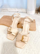 2204140 KR Buckle Strap Heeled  Sandals