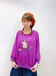2210042 PG Embroidery Cat Tee - Purple