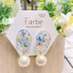 FBPA003 FB Floral Crystal Pierced Earrings