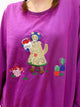 2210042 PG Embroidery Cat Tee - Purple