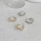 A22046 KR Pearls Half Ring Earrings