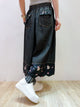 SP0035 SP Scallop Hem Brother Bear Black Denim Culottes