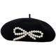 KR0028 Pearl Ribbon Beret