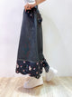 SP0035 SP Scallop Hem Brother Bear Black Denim Culottes