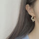 A22046 KR Pearls Half Ring Earrings