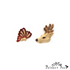 1001PA510 Palnart Poc - Butterfly Deer Pierced Earrings